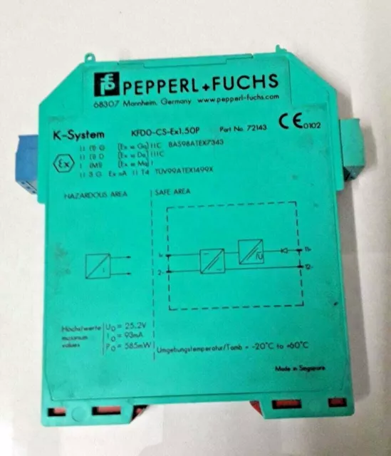 PEPPERL + FUCHS KFDO-CS-Ex1.5OP BARRIÈRE RÉPÉTEUR 72143 Nouveau