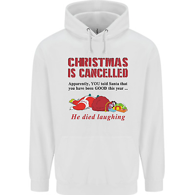 Christmas Is Cancelled Funny Santa Clause Mens 80% Cotton Hoodie
