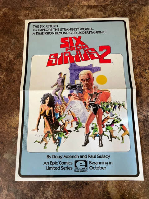 1985 SIX FROM SIRIUS 2 11x16 Promo Poster FN+ 6.5 Epic Comics / Paul Gulacy Rare