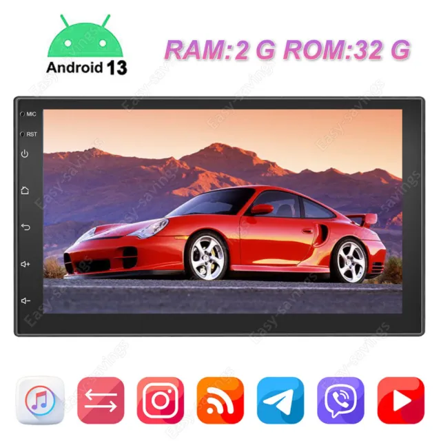 7" Android 13 APPLE CarPlay Auto Car Stereo FM Radio Double 2Din GPS Navi WiFi