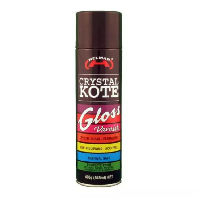 Helmar Crystal Kote Gloss Varnish Spray 400g