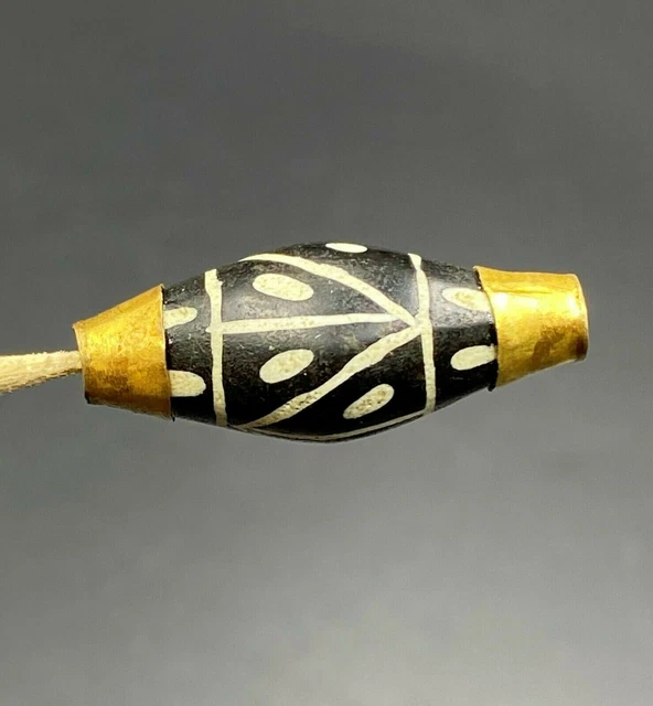 Dzi Old Beads Ancient Pyu Burmese South East Asian Antiquity Agate Jewelry Gold