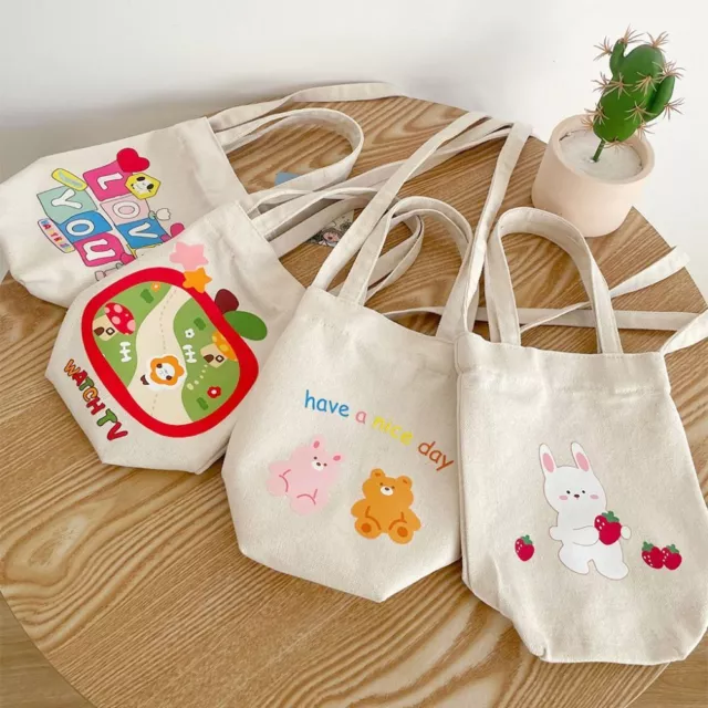 Cartoon Print Water Cup Bag Storage Bag Coffee Cup Carry Bag