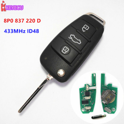 ID clé télécommande vierge ID48 433 MHZ pour AUDI A3 RS3 TT ROADSTER complete 