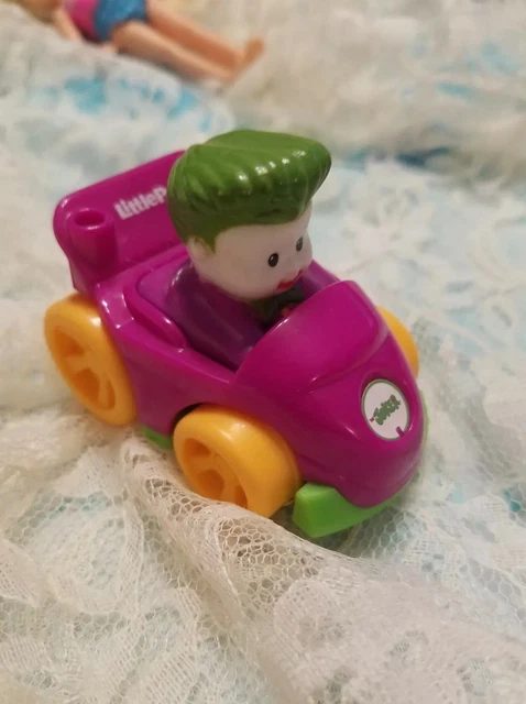 Fisher Price Little People Joker DC  Super Hero Friends 2009 Mattel Pink Car