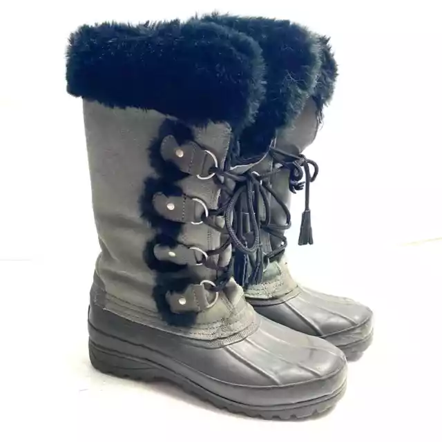 Khombu Faux Fur Waterproof Winter Snow Boots Size 7