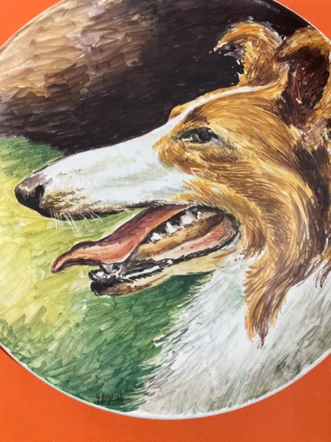 Cinofilia-Cani-Ceramica Dipinta-Artistico Ritratto Di Un Cane-Decorativo-Casucci