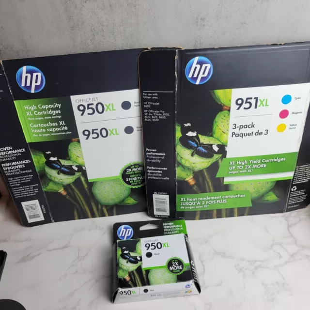 Genuine HP 950XL Black & 951 Tri-Color XL Combo 6 Pack Ink Cartridges  -