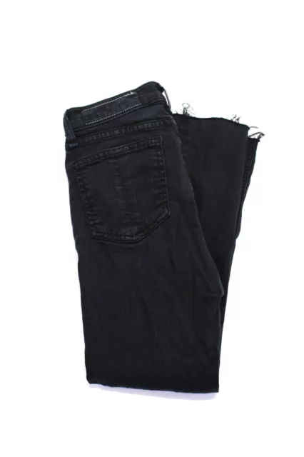 Rag & Bone Jean Womens Denim Cut Off Mid Rise Skinny Jeans Black Size 25