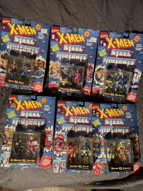 Lot 6 X Men Steel Mutants 1994 Cyclops Wolverine Bishop Gambit Magneto Omega Red