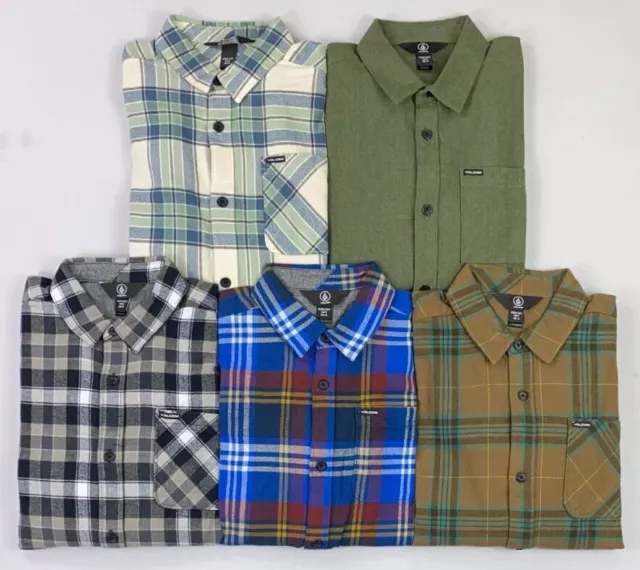 Boy's Youth Volcom Caden Plaid Long Sleeve Button Up Cotton Flannel