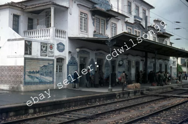 35mm Portugal Railway Slide - CP Aveiro station 1969 [J398]