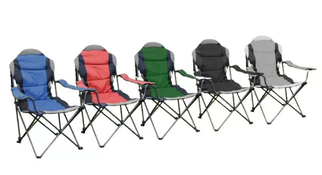 Camping Chairs Heavy Duty Folding Padded with Armrests Cup Holder & Carry Bag