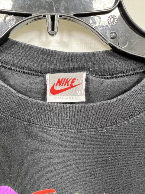 Camiseta Nike Años 90 Vintage Estilo Retro Abstracto Gráfico Recortado Top Talla M 3