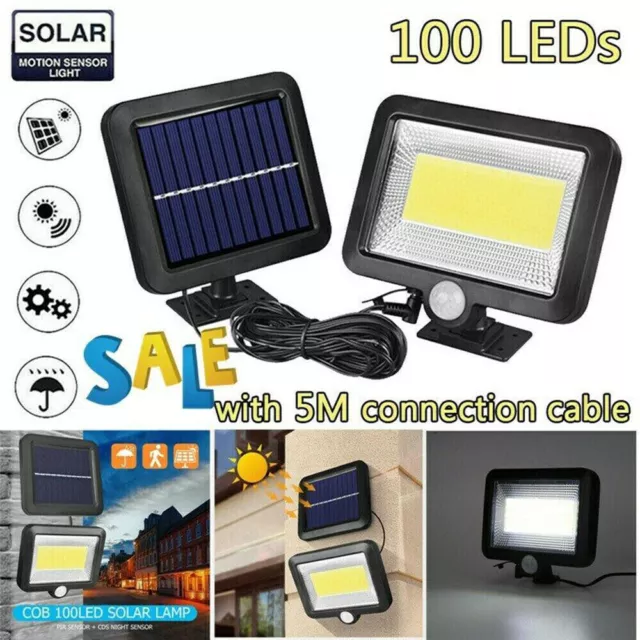 Solar Power LED PIR Motion Sensor Wall Light Security Outdoor Garden Flood Lamp