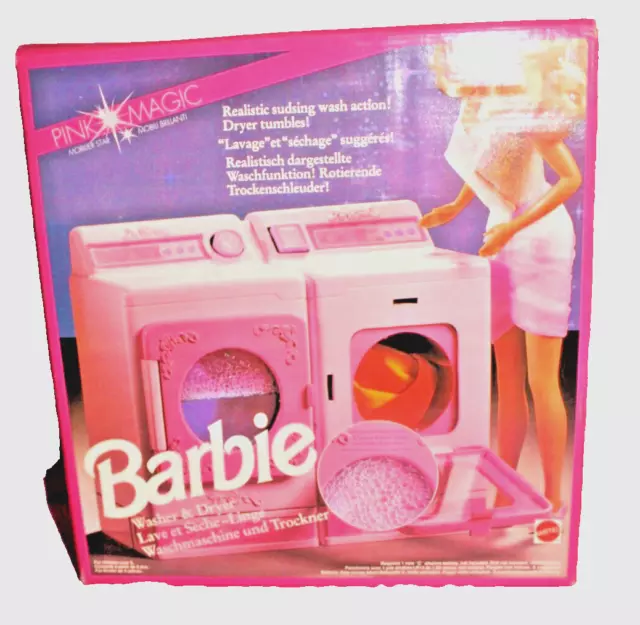 SUPERSTAR BARBIE SPECIAL Collection Pink Magic Washing & Drying Machine  NRFB £122.92 - PicClick UK