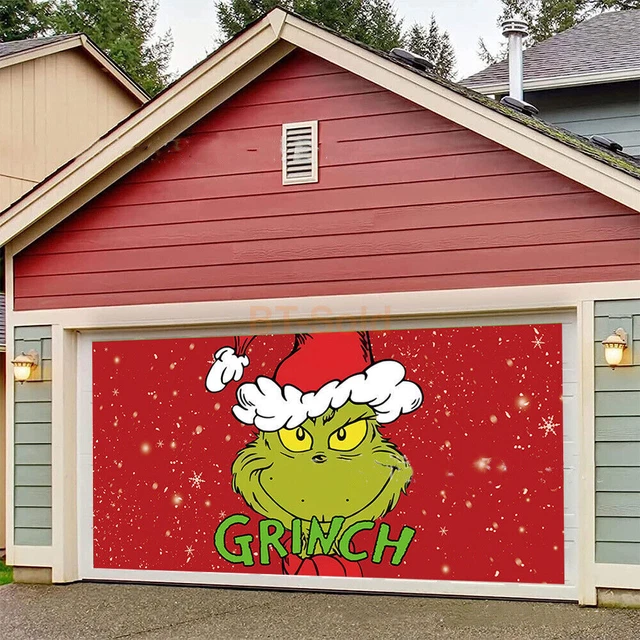 CHRISTMAS DECORATION GRINCH Garage Door Backdrop Christmas Party Banner