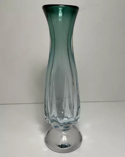 Vase en cristal de Val St Lambert vert