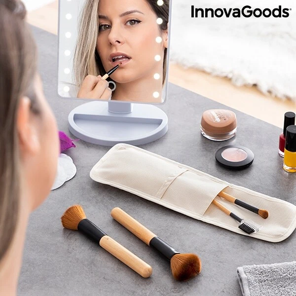Set di Pennelli da Trucco in Legno con Custodia di Trasporto Miset InnovaGoods