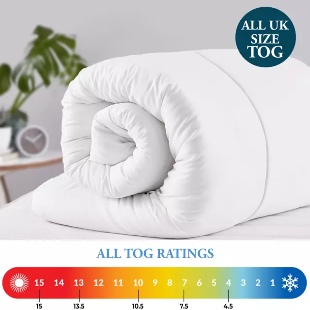 Anti Allergy Duvet Quilt 4.5 7.5 10.5 13.5 & 15 Tog Single Double King UK Size