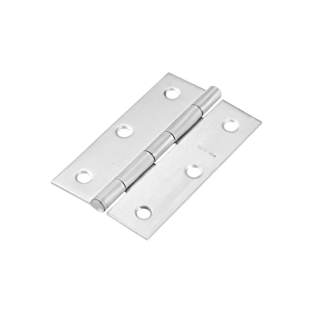 3.5inch Hinge Silver Door Cabinet Hinges Fittings Brushed Chrome Plain 4pcs