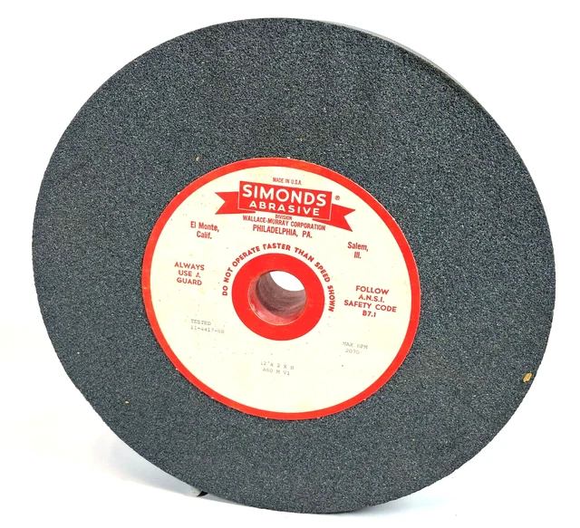 Simonds Abrasive USA 12"x2" Grinding Wheel A60-M-V1 2070RPM