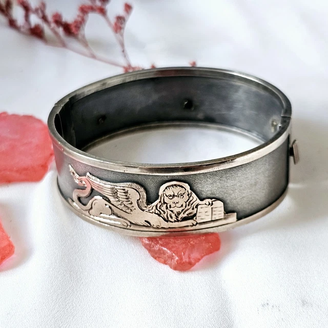 Bracelet Jonc Argent 925 Vintage - Ouvrant Avec Ressort, Occasion