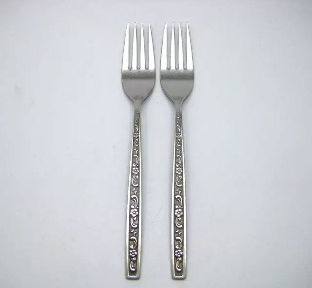 2 West Bend Oneida Miracle Maid Stainless Dinner Forks Flatware 7 1/4