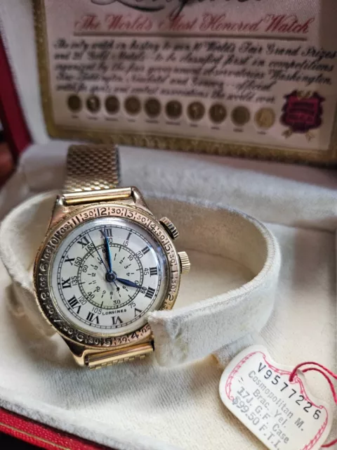 LONGINES Lindbergh Hour Angle 32mm or jaune 1940