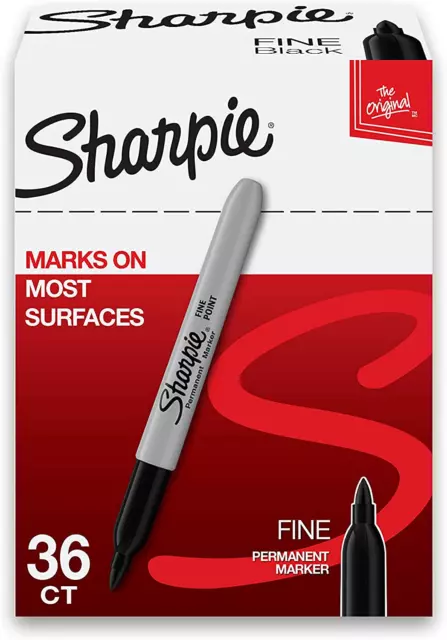 36 Count Permanent Markers with Fine Point for Drawings - Dries Quickly in Black