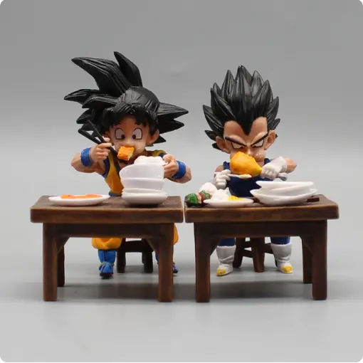 Dragon Ball Z Anime Figure Son Goku Vegeta Eat Food Action Figurine Pvc Statue