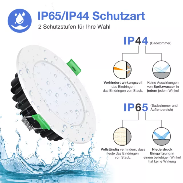 LED Einbaustrahler Dimmbar 8W 10W Ultraflach Einbauspot IP44 Spot Deckenlampe 3