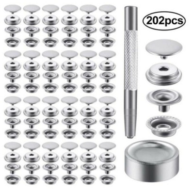 da 50 pezzi inossidabile Bottoni a pressione / automatici molla anulare nero 15 mm ottone 