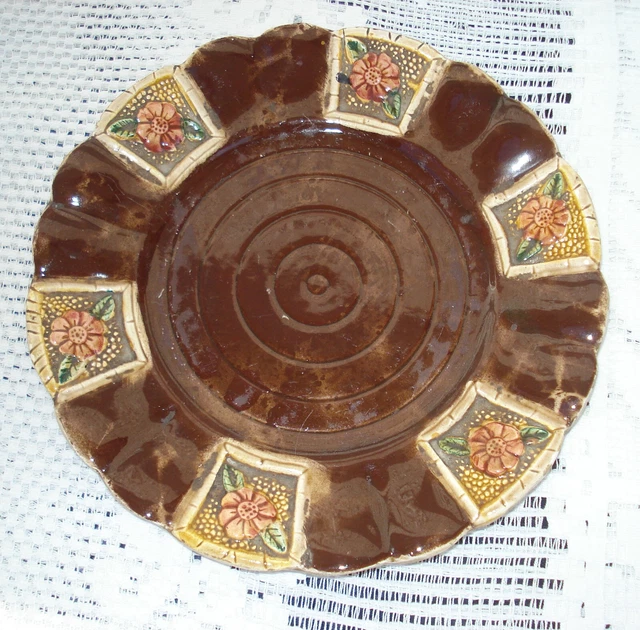 ANCIENNE ASSIETTE BARBOTINE Sarreguemines DV Décor fleurs EUR 25,00