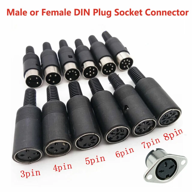 Connettore Mini DIN Femmina 6 Poli Perel - Per Audio Video, Colore Nero, Plastica Resistente - Foto 1