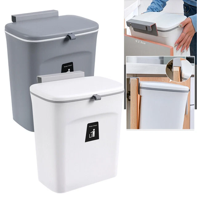 Armadio da cucina 9 L porta da appendere bidone della spazzatura con coperchio contatore casa bidone della spazzatura