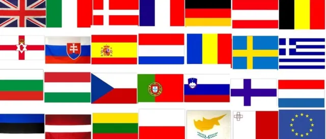 EUROPEAN UNION 5 x 3 FLAGS – EU Europe Nations National Flag Various Countries