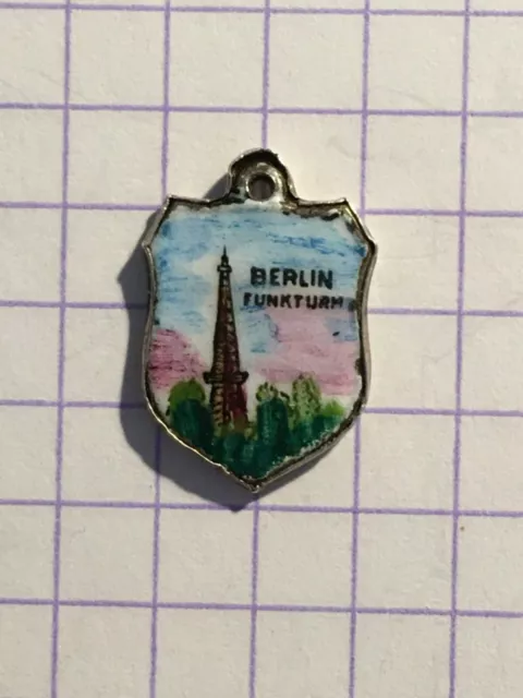 Wappen für Bettelarmband - Berlin Funkturm - Silber - 800 -  ( 32 - 15 )