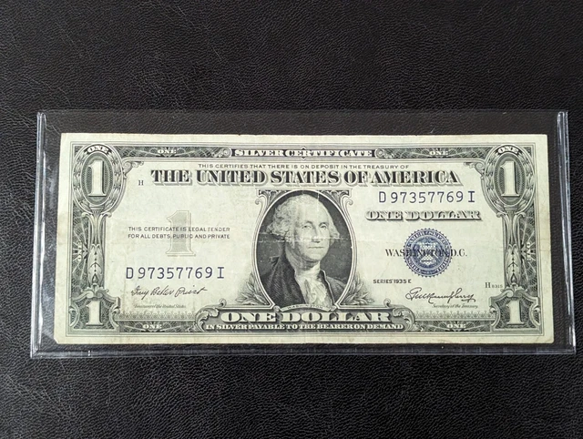 1935 E United States $1 Silver Certificate w/Protective Sleeve