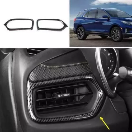 For Chevy Equinox 2018-2023 Carbon Fiber L&R AC Air Outlet Vent Cover Trim 2pcs