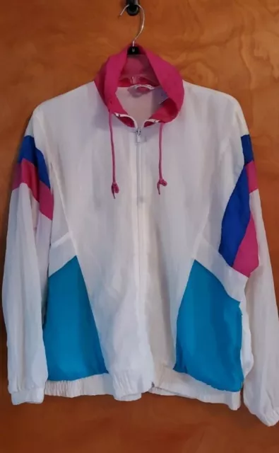 Vintage Blair Boutique Womens Colorblock Windbreaker Size M Medium Zip Jacket