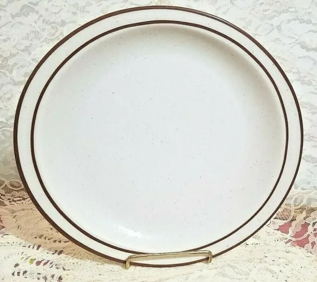 Vintage Restaurant Syracuse China Stoneware 12" Dinner Steak Plate Brown Rim 10J