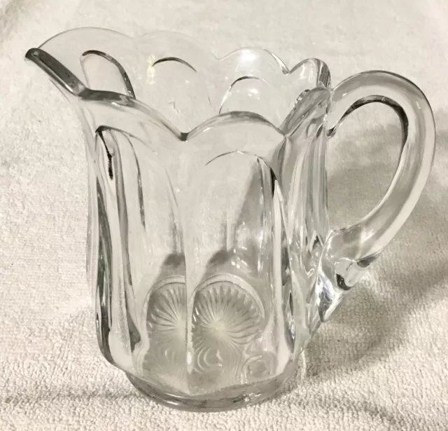 Vtg 5" Heisey Colonial Peerless Glass Pitcher Cream Syrup Sauce”H”Marked