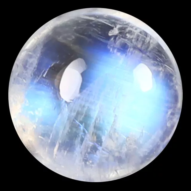 1.47 ct AAA Splendid Round Cabochon Shape (7 x 7 mm) Rainbow Blue Moonstone