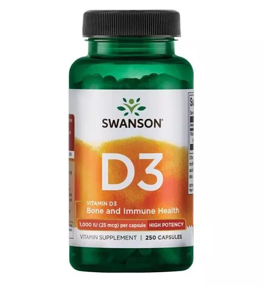 Swanson Vitamine D3 1000 IU 25mcg 250 Capsules