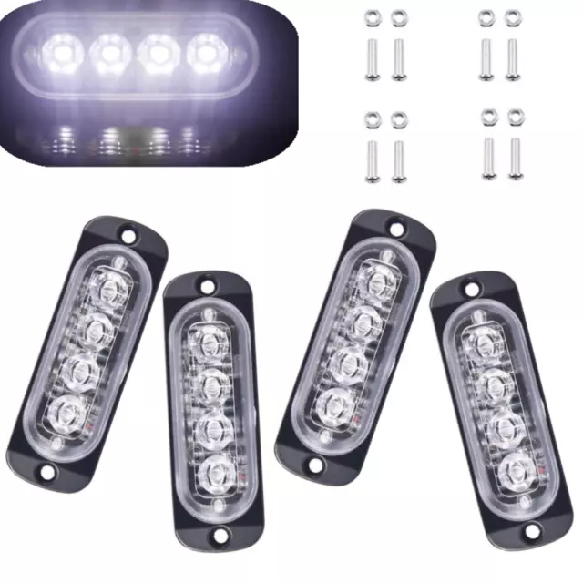 4x4Led Auto Car Side Marker Light Emergency Flash Strobe Lamp For Truck Trailer