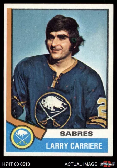 1974 Topps #43 Larry Carriere Sabres 5 - EX