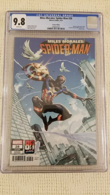 Miles Morales Spider-Man #28 CGC 9.8 2021 Marvel Coello Variant Captain America!