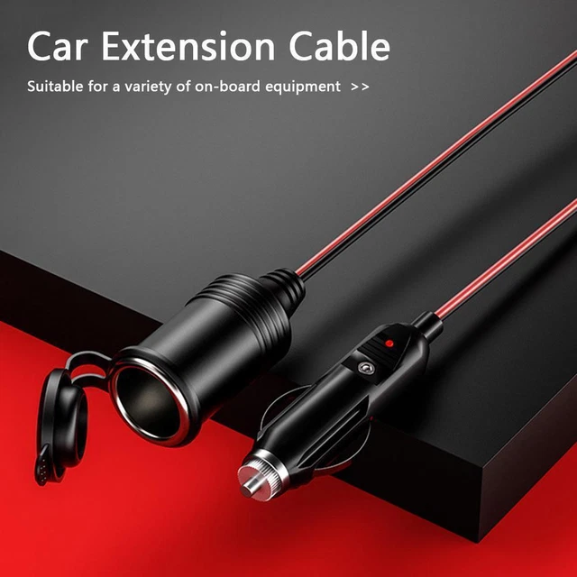 12V 24V 20A Car Cigarette Lighter Extension Cord Charger Socket Plug ...