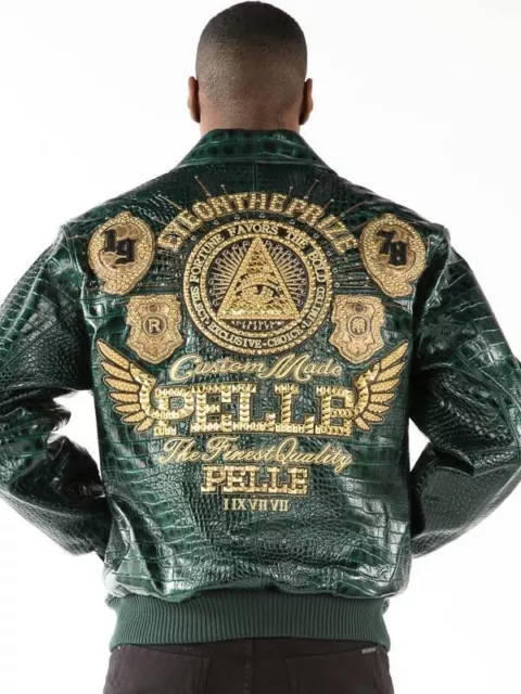 Chaqueta de cuero verde Pelle Pelle Pelle hecha por el premio con sus ojos